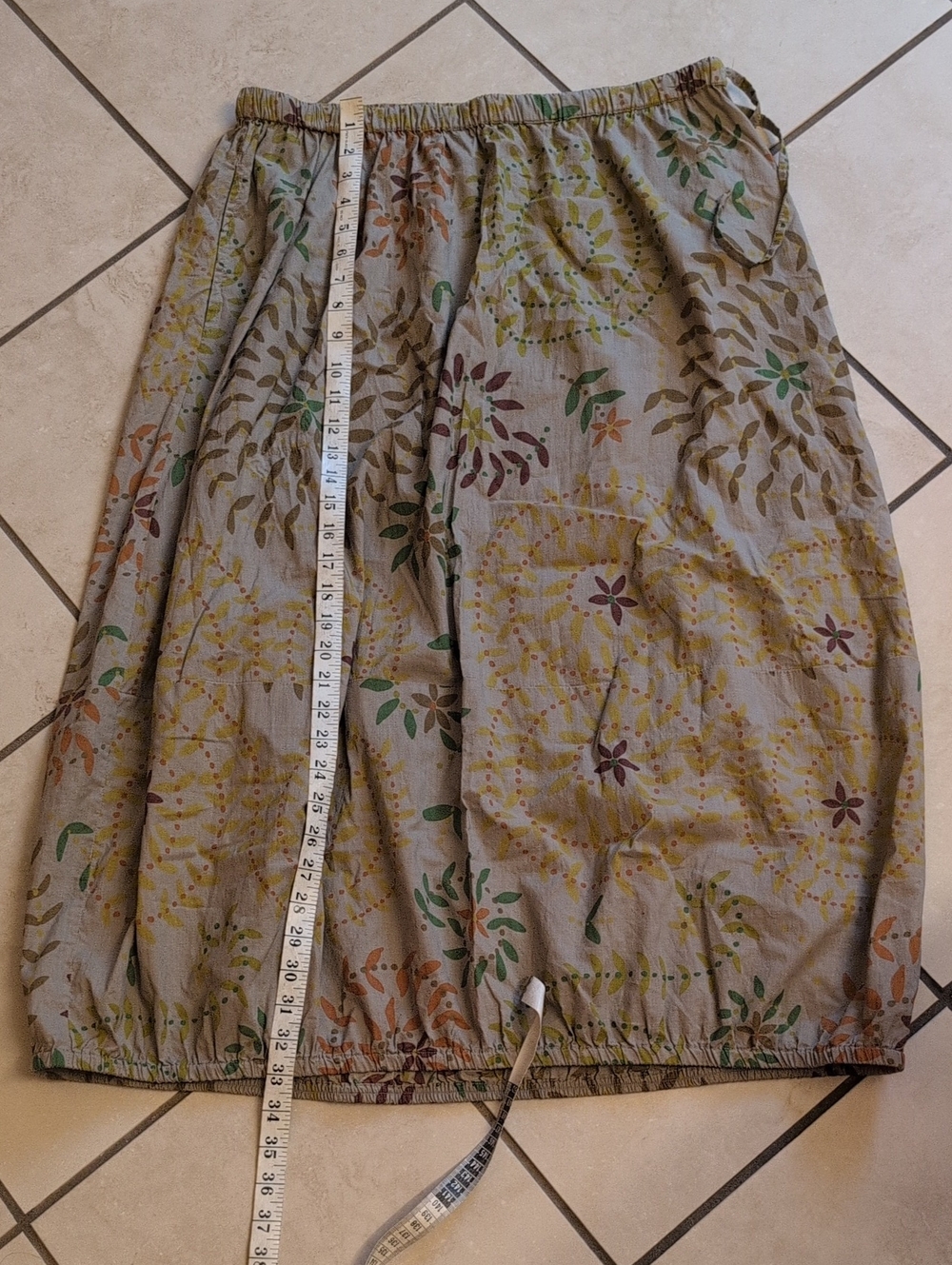 Gudrun Sjoden Skirt Set Two Piece Tunic Tan Floral Patchwork Lagenlook Cotton L - Picture 11 of 11